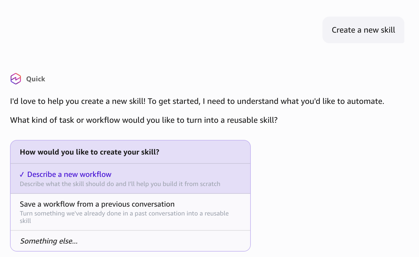 Skill builder: how would you like to create your skill?