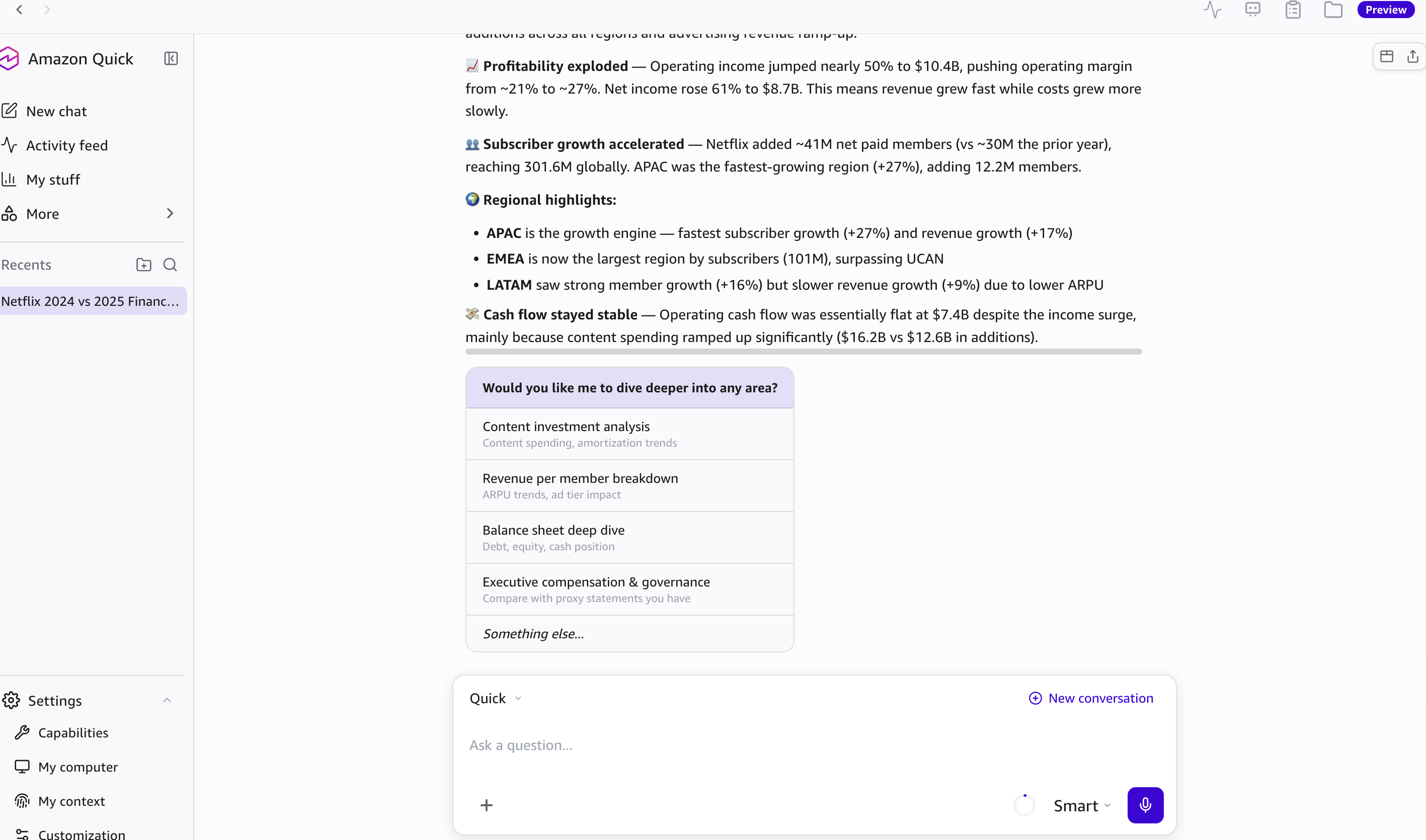 Netflix financial analysis with auto-Python